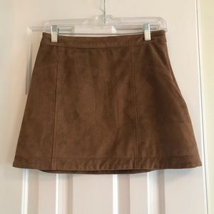 Abercrombie brown suede a-line skirt